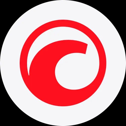 Logo en spirale rouge sur fond gris clair