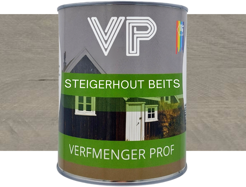 Dose mit grünem Etikett für Steigerhout-Beits von VP